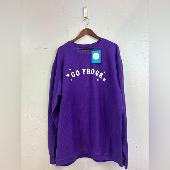TCU FROGS Texas Christian University Purple Crewneck‎ Sweatshirt Horned Frogs 2X - Picture 1 of 11